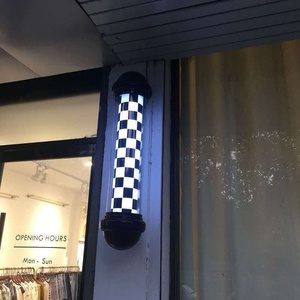 Luz LED para Salón de Belleza, Poste de Barbería Negro y Rojo, Luz Giratoria Impermeable para Salón de Peluquería, Letrero Luminoso para Tienda, Luz de Pared Exterior - Product Image 2