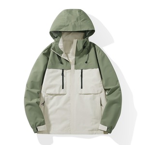 Men's Windproof <b>Waterproof</b> Breathable Single Layer <b>Jacket</b> With Hood For Spring Autumn Outdoor Wear - Product Image 3