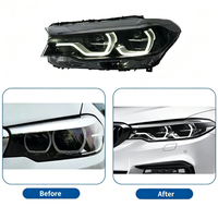 Nouveaux phares LED Ikon Style 12V pour BMW Série 5 G30 2018-2020, feux de jour DRL tricolores (blanc, jaune, ambre), amélioration et remplacement automobile