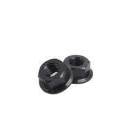 Écrou à bride en titane usiné CNC 6al4v DIN6923 Hex Noir M8 Moto Super-dur Anodisé