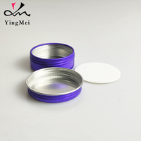 Pot en aluminium violet 25 ml à étiquette privée avec bouchon à vis, boîte métallique personnalisable pour rouge à lèvres, parfum, crème cosmétique, baume, artisanat DIY