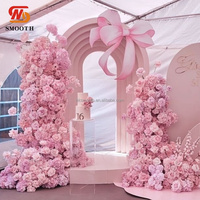 Nouvelle Conception Lisse de Chemin de Table en Fleurs Artificielles – Rangée de Roses Roses pour Décoration de Mariage, Centre de Table et Allée