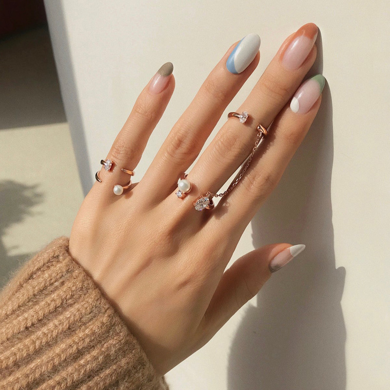 SYEYCW 6 Pezzi Anello Antistress, Anxiety Ring Donna con Perline Regolabile, Anelli con Spinner Perline a Dito Aperto, Anelli Anti-Ansia Regali, per Donna Ragazza Figlia Mamma Moglie Unisex