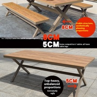 Ensemble table et chaises en aluminium et plastique de style moderne et luxueux, avec coussins imperméables, meubles d'extérieur durables pour petits espaces