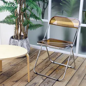 透明意大利便携式室内使用家具塑料折叠Plia Lucite椅子