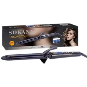 Zogifts Sokany kadar 750F profesyonel bigudi değnek saç Tong oluklu 25Mm bukle makinesi Styling aracı Lcd ekran