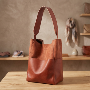 Meilleures ventes : Pochette décontractée pour femme en cuir véritable, fermeture éclair, imperméable, légère, durable, grande capacité, pliable - Product Image 1