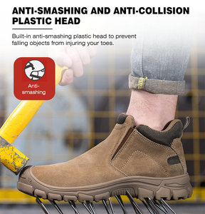 Scarpe da Lavoro Impermeabili per Uomo con Punta in Acciaio Composito, Stivali di Sicurezza Leggeri in Pelle, Scarpe Sportive Industriali - Product Image 3