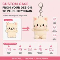 Porte-clés en peluche personnalisé OEM ODM, chaton en peluche doux, fabriqué selon votre design avec logo et emballage personnalisés, vente en gros