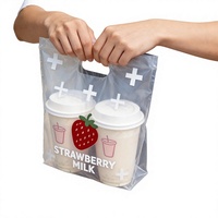 Sacs à emporter biodégradables en PP personnalisés en gros pour café, lait, thé, jus, soda avec impression de logo réutilisable