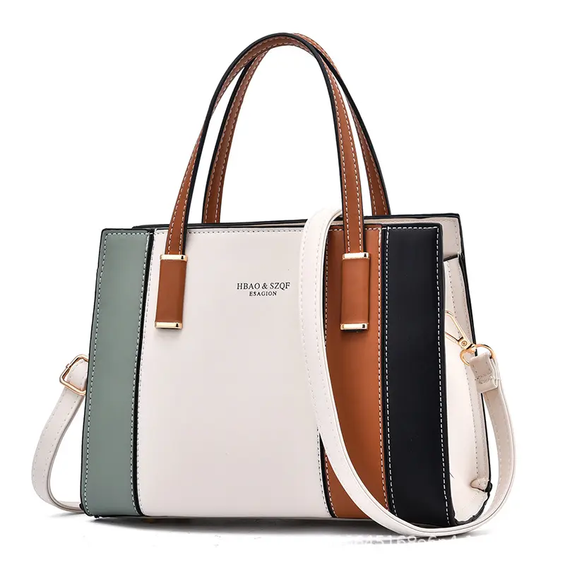 Wholesale Fashion Women Tote Shoulder Bags Purses Top Handle Tote Work Bags with Clutch Strap PU Leather