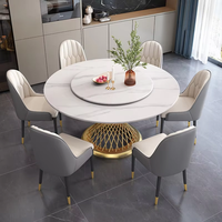 Runder Tisch mit Plattenspieler, italienischer minimalisti scher moderner einfacher Esstisch, runder Esstisch und Stuhlset