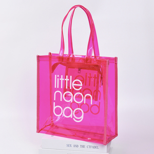 Alta qualità su ordinazione di vendita calda eco friendly più economica la piccola borsa di totalizzatore trasparente in pvc rosa neon - Product Image 6