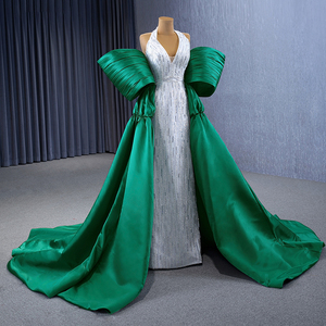 Jancember 231081 Vintage Halter fuera del hombro vestidos de fiesta de noche con tren - Product Image 4