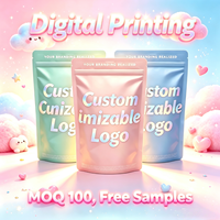 Sachets personnalisés en PE à fermeture éclair pour l'emballage d'aliments pour bébés, impression sérigraphique et offset, échantillons gratuits, MOQ 100 pièces