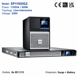 Système d'alimentation UPS à onde sinusoïdale professionnelle 1150VA 920W 5P 1150i 230V pour les réseaux d'entreprise 8x C13 - Product Image 1