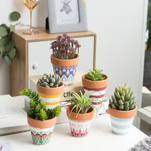 Groothandel Rood Aardewerk Bloempot Kleine Keramische Pot Succulente Planter Pot