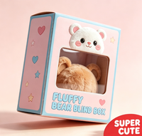 Boîte à surprise en peluche personnalisée en matériaux recyclés écologiques, boîtes pliables créatives en vrac avec fentes, en carton kraft blanc