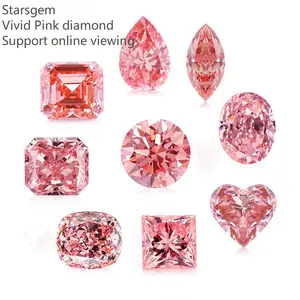 Hot sell pink color lab diamonds pear shaped lab created diamonds dropshipping