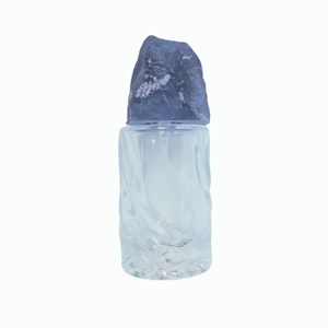 Flacons de parfum naturels de luxe personnalisés avec couvercle en cristal et bouchons en pierre - Product Image 1