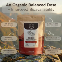 Extrait de Reishi en poudre OEM 10:1, 100g, 30% Bêta-glucanes, 100% corps fruiteur, soutien apaisant contre le stress