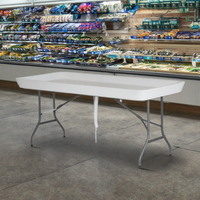Table de remplissage et de refroidissement en plastique de haute qualité de 6 pieds pour vitrine de fruits de mer de supermarché