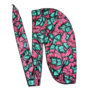Durags personnalisés en gros avec logo, imprimés double face, pour hommes, en satin de soie, velours, polyester, motif dessin animé, designer, pour hommes - Product Image 3