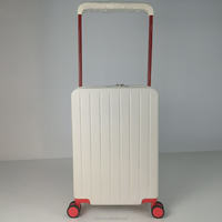 Bagages de luxe à chariot large rouge valise de grande capacité ABS PC sacs de voyage à roue tournante avec porte-gobelet pliant