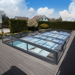 Couverture de <span class=keywords><strong>piscine</strong></span> de pare-brise de dôme de boîtier en verre moderne de vente directe d'usine pour piscines de cour de parc de villa - Product Image 4