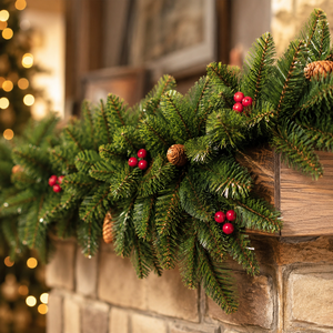 <span class=keywords><strong>Guirlande</strong></span> de Noël artificielle avec pommes de pin et baies rouges, <span class=keywords><strong>guirlande</strong></span> flexible en <span class=keywords><strong>sapin</strong></span> vert pour cheminée, escalier, porte, décoration de fêtes - Product Image 4