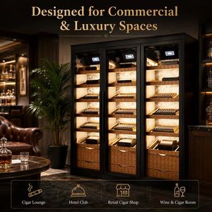 Humidor à cigares de luxe en bois, grande capacité (4000-5000), avec déshumidificateur, pour cave souterraine et salle à cigares, à suspendre - Product Image 3