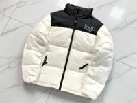Veste matelassée à blocs de couleur noir et blanc pour homme, à capuche, coupe-vent, imperméable, isolée thermiquement, pour l'hiver
