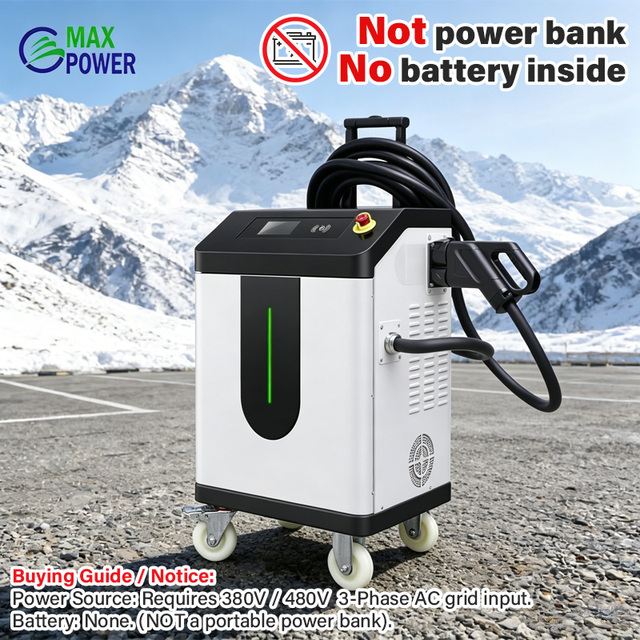 480V 3 Phase AC Power Input 80KW Single Gun Portable Ev Charger Mobile Fast DC Charging Station for BYD Tesla