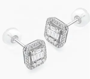 Vendita calda gioielli di lusso orecchini in oro bianco 18 carati con diamanti per donna 2022