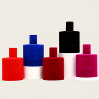 Botol Semprot Parfum Kaca Transparan 100ml dengan Tutup Paduan Seng Berlapis Flock, Wadah Isi Ulang yang Elegan
