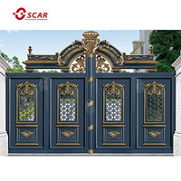Porte coulissante automatique en alliage d'aluminium de style chinois, vente directe d'usine