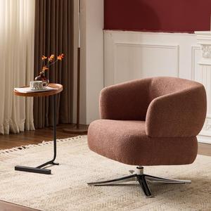 Fauteuil pivotant individuel de luxe Cuddle, style club moderne, petit fauteuil d'appoint en velours pour salon - Product Image 2