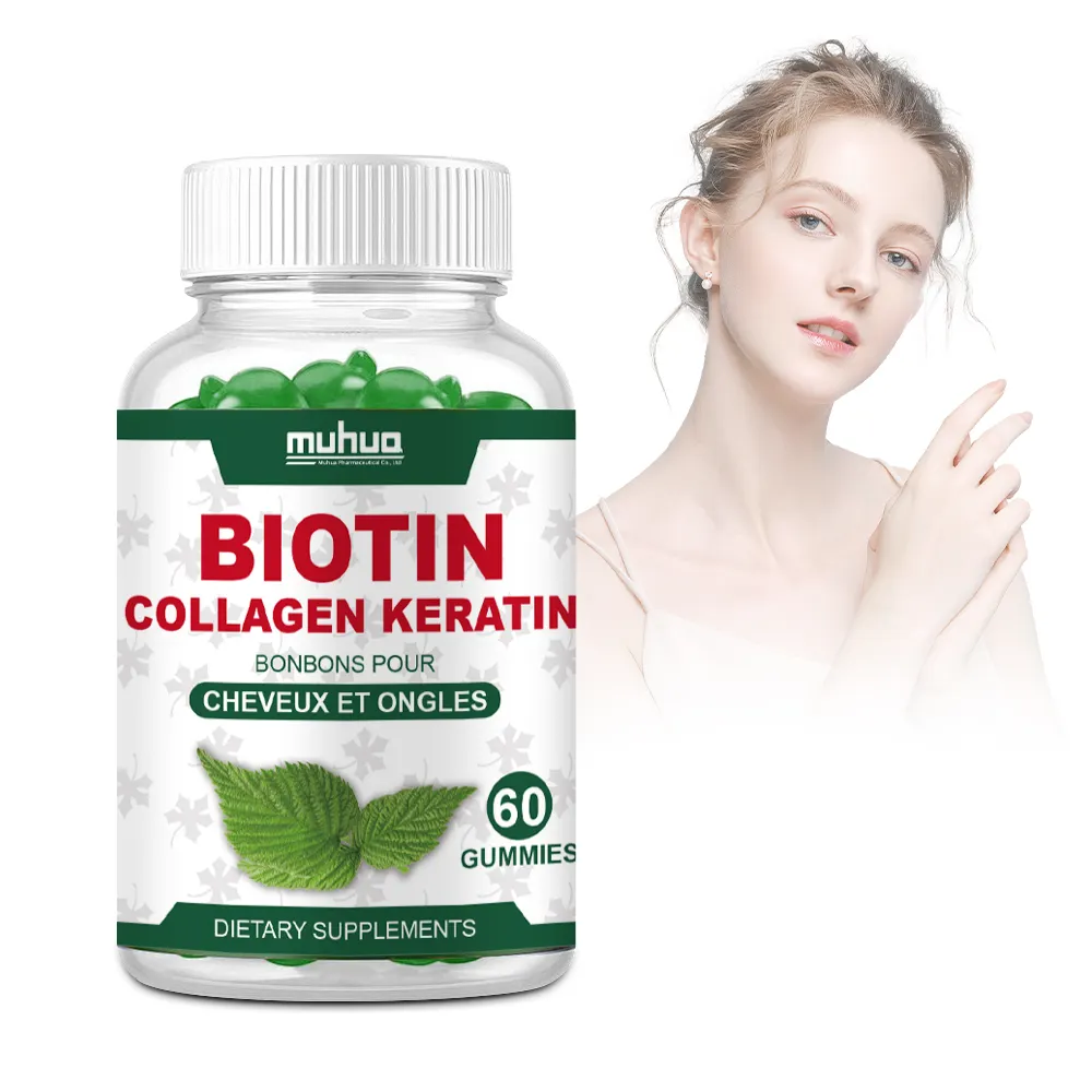 oem processing and manufacturing logo biotin collagen vitamin c hair growth women's special gummy bear gummies
