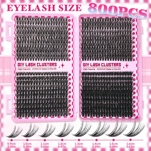 Segmented DIY False Eyelash Book Hot Melt Mixed Style Natural Thick Large Volume <b>Lash</b> <b>Kit</b> For Export Wholesale - Product Image 5