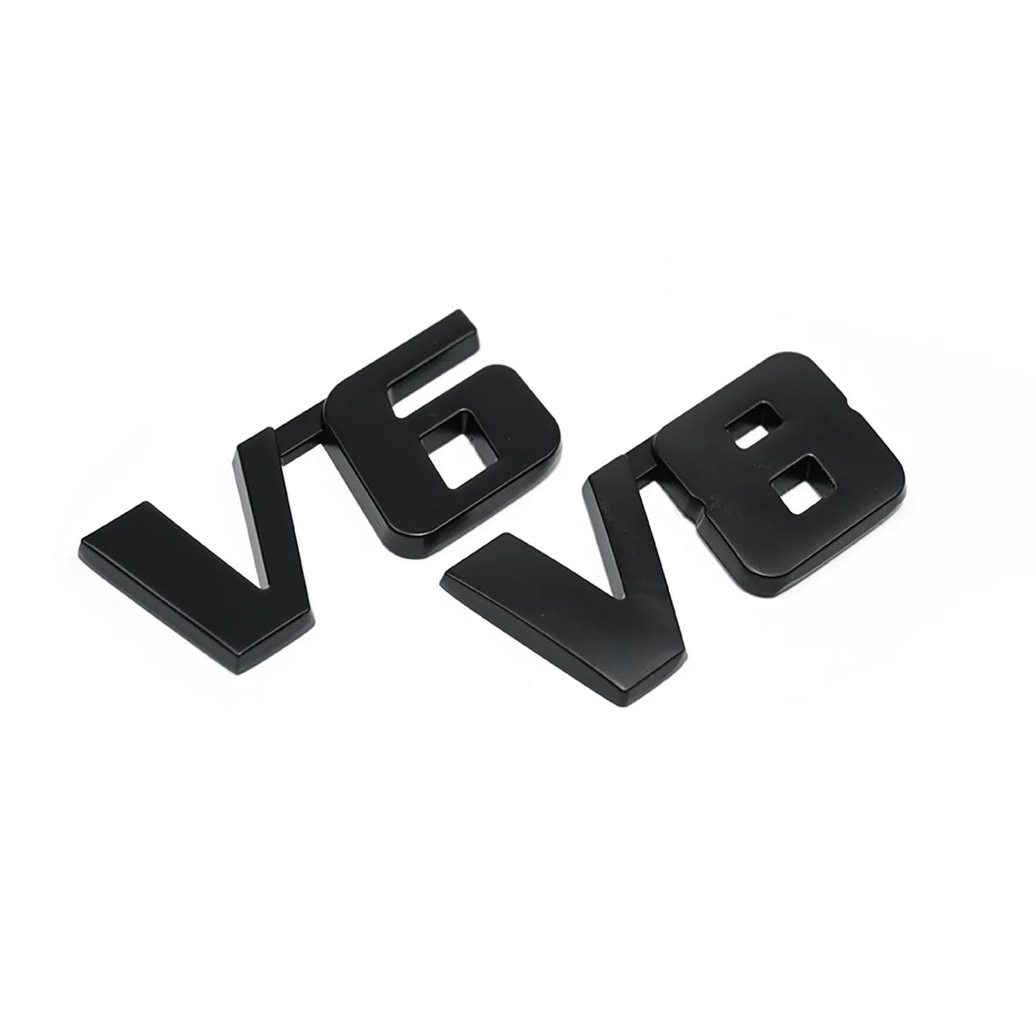 Autocollant de carrosserie en plastique Offre Spéciale personnalisé superposition V6 V8 autocollants noirs d'insigne d'emblème de voiture de numéro