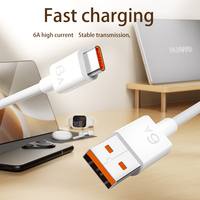 Câble de charge rapide USB-C 6A PD 1m/1,5m/2m avec gaine TPE/PVC pour téléphone portable, ordinateur portable, batterie externe, montre connectée, appareil photo, imprimante