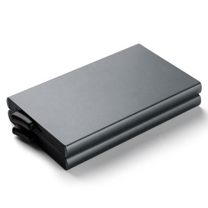 TILONSTAR TVC102 Men RFID Business Credit Card Case Metal Wallet Dual Aluminum Pop up Wallet - Product Image 1