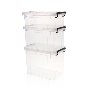 Wholesale big strong empty plastic clear storage container with lids