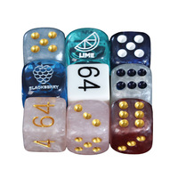 Dés en résine colorés en forme d'arbre avec coins arrondis et motif à points ; Ensembles de dés personnalisables pour jeux de table et de bar/KTV