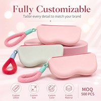 Étui à lunettes en silicone rigide entièrement personnalisable avec poignée en tissu pelucheux, fermeture éclair spacieuse, idéal pour les voyages, cadeau
