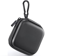 Étui rigide carré pour écouteurs, boîte de rangement compacte avec fermeture éclair, logo personnalisé, pochette pour écouteurs de couleur, directement de l'usine