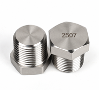 Bouchon conique hexagonal en acier inoxydable duplex 2507, filetage mâle personnalisé, bouchon d'étanchéité
