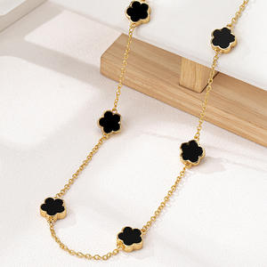 قلادة البرسيم ذو الخمس أوراق للنساء، مجوهرات فاخرة عالية الجودة لا تبهت، إكسسوار حظ سعيد، قلادة رقيقة للسترات - Product Image 3