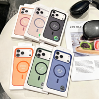 Étui magnétique mat en TPU PC pour iPhone Duo16 17 18 Pro Max, coque de téléphone magnétique colorée antichoc, étui de protection pour téléphone portable