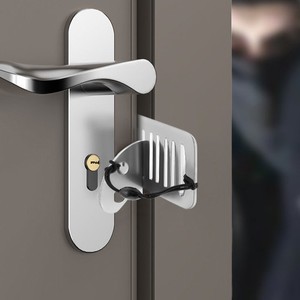 Bloqueador de Puerta Portátil de Acero Inoxidable, Montaje en Bisagra, Antirrobo, Seguridad para el Hogar y Hoteles, Diseño Minimalista, Fácil Instalación - Product Image 1